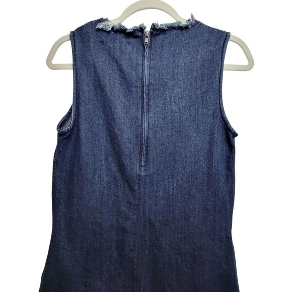Costa Blanca Los Angeles Denim Blue & Black Raw Hem Dress Size Small - Picture 5 of 8